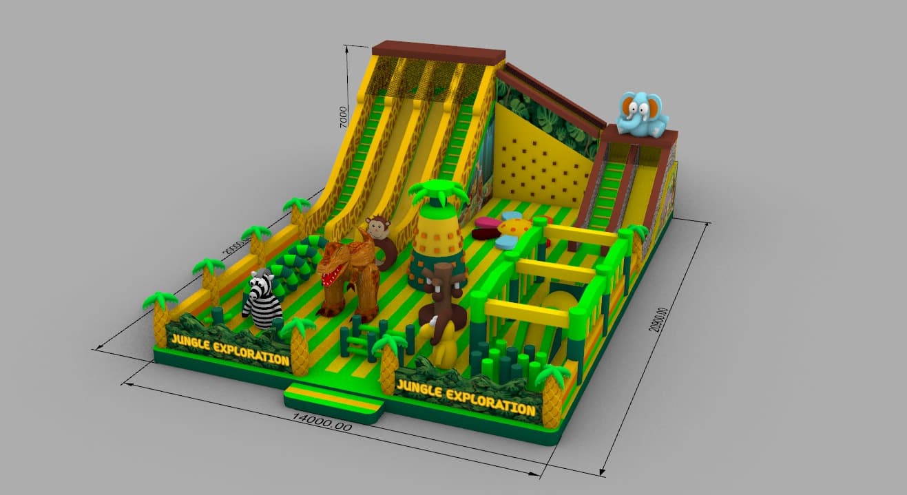 XXL Inflatable Park 280 m² – Brand New, EN14960, 6 Blowers Included